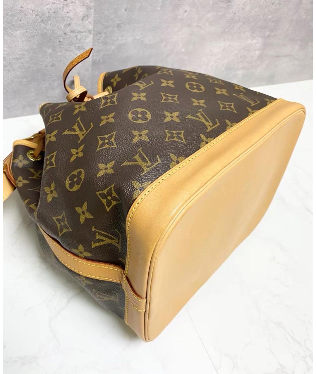 LOUIS VUITTON Коричневая кожаная сумка тоут, фото 7
