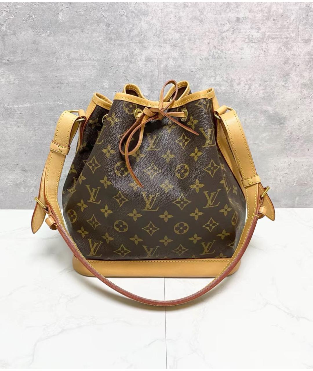 LOUIS VUITTON Коричневая кожаная сумка тоут, фото 9