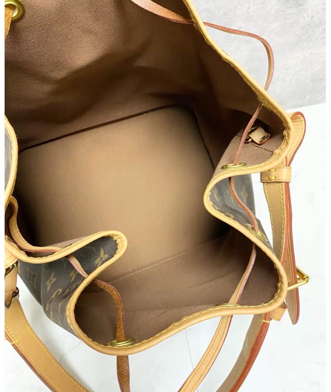 LOUIS VUITTON Коричневая кожаная сумка тоут, фото 8