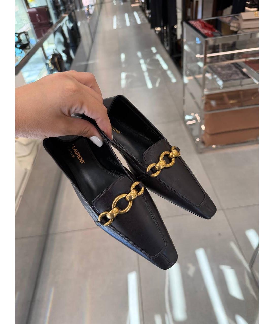 SAINT LAURENT Коричневые кожаные лоферы, фото 3