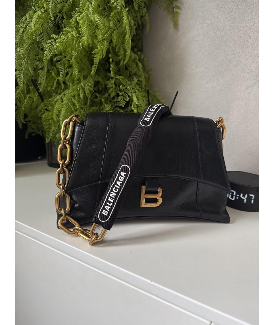 BALENCIAGA Черная кожаная сумка через плечо, фото 3