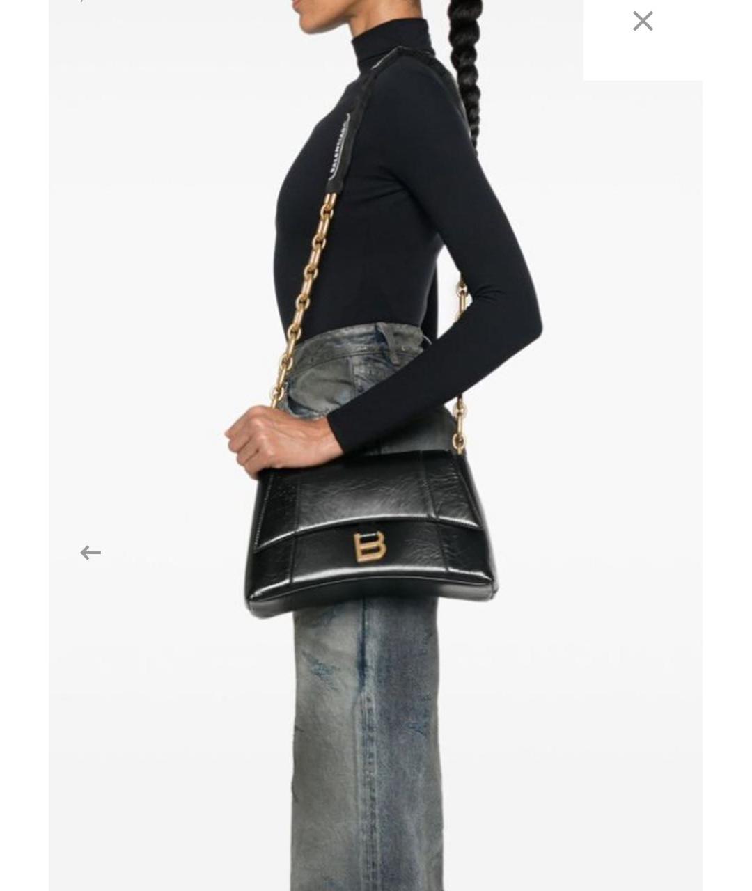 BALENCIAGA Черная кожаная сумка через плечо, фото 4
