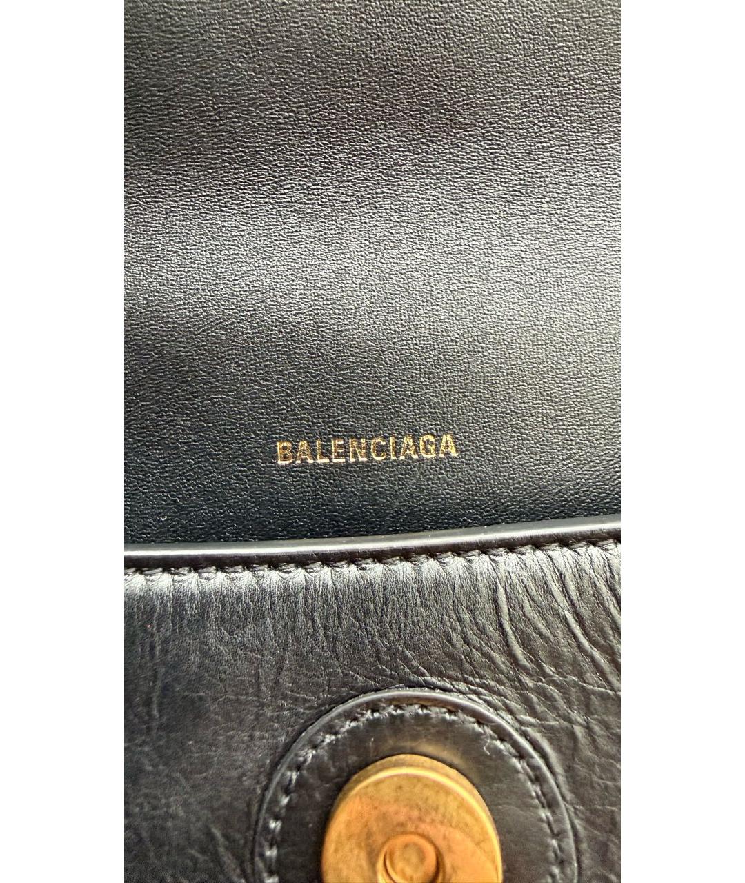 BALENCIAGA Черная кожаная сумка через плечо, фото 5