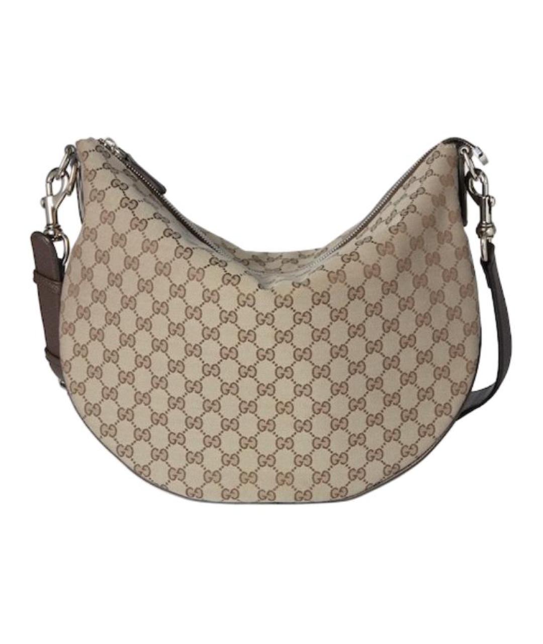 GUCCI Бежевая сумка через плечо из канвы, фото 1