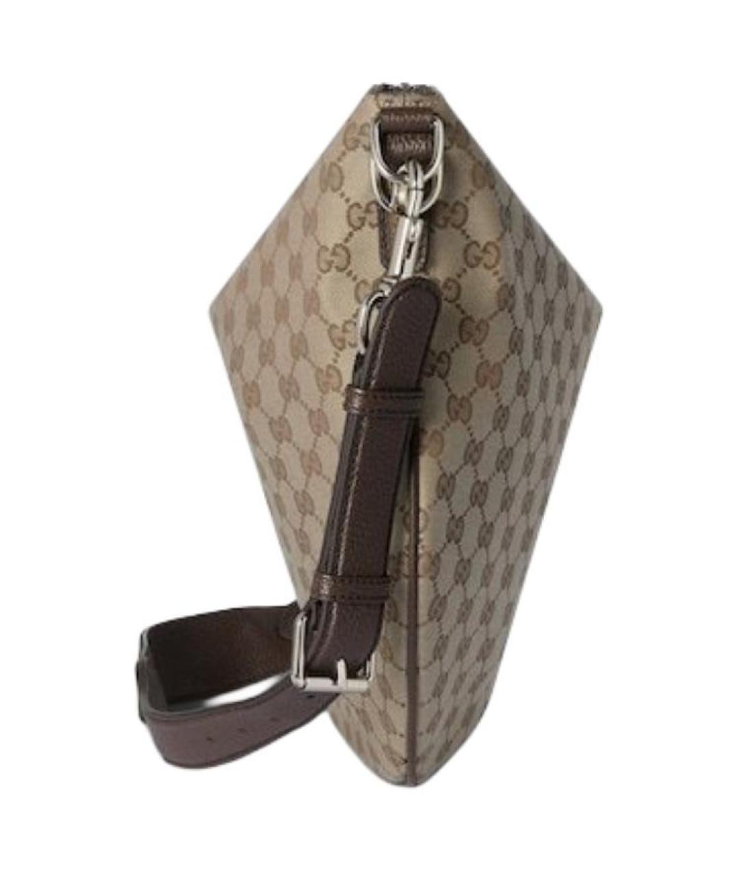 GUCCI Бежевая сумка через плечо из канвы, фото 3