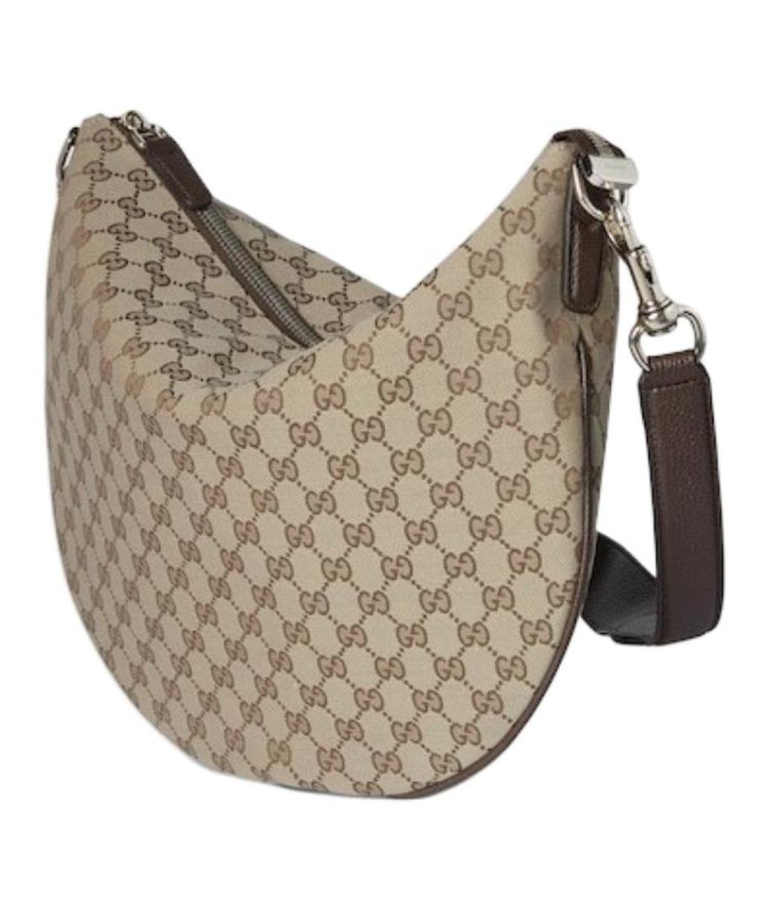 GUCCI Бежевая сумка через плечо из канвы, фото 2