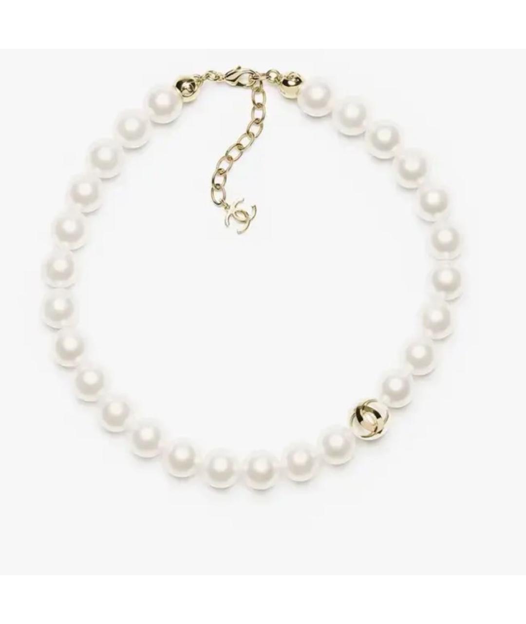 CHANEL Белое жемчужное колье, фото 5