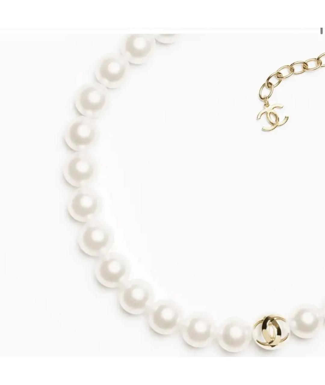 CHANEL Белое жемчужное колье, фото 3
