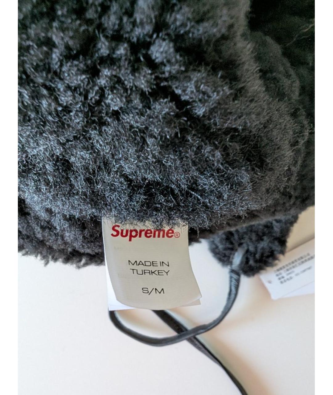 SUPREME Черная кожаная шапка, фото 8
