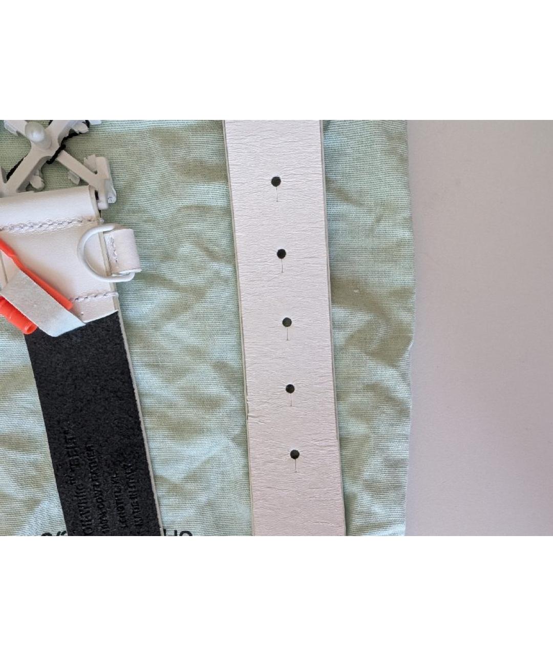 OFF-WHITE Белый кожаный ремень, фото 6