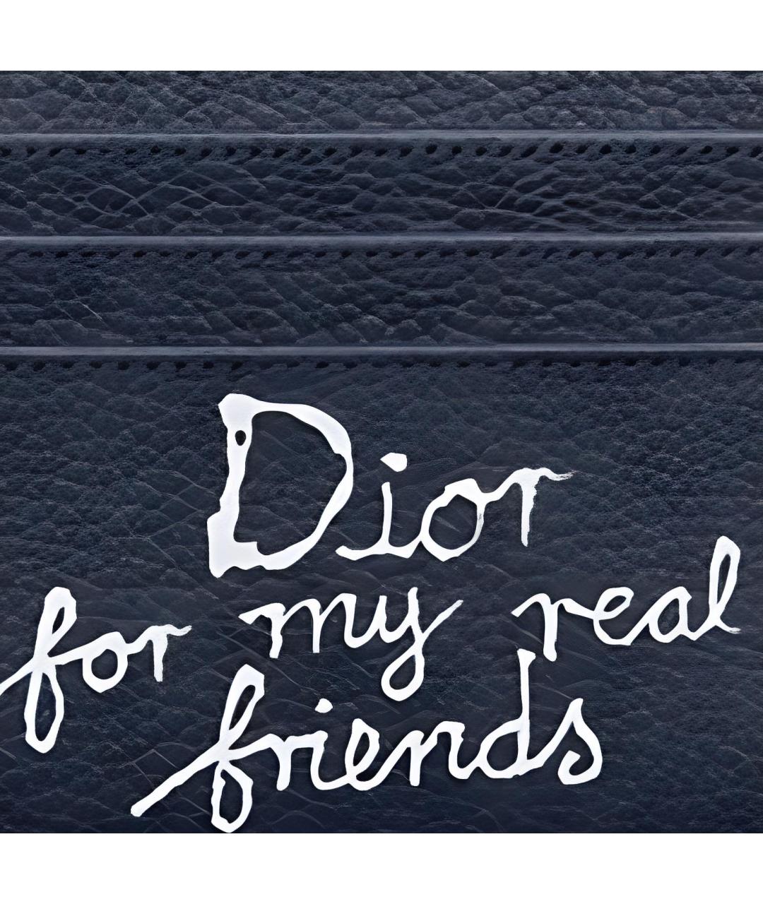 CHRISTIAN DIOR Темно-синий кожаный кардхолдер, фото 4
