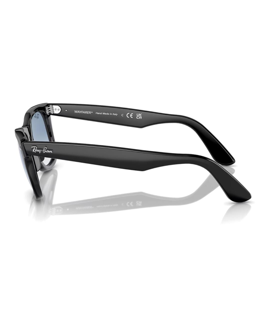 RAY BAN Черные пластиковые солнцезащитные очки, фото 4