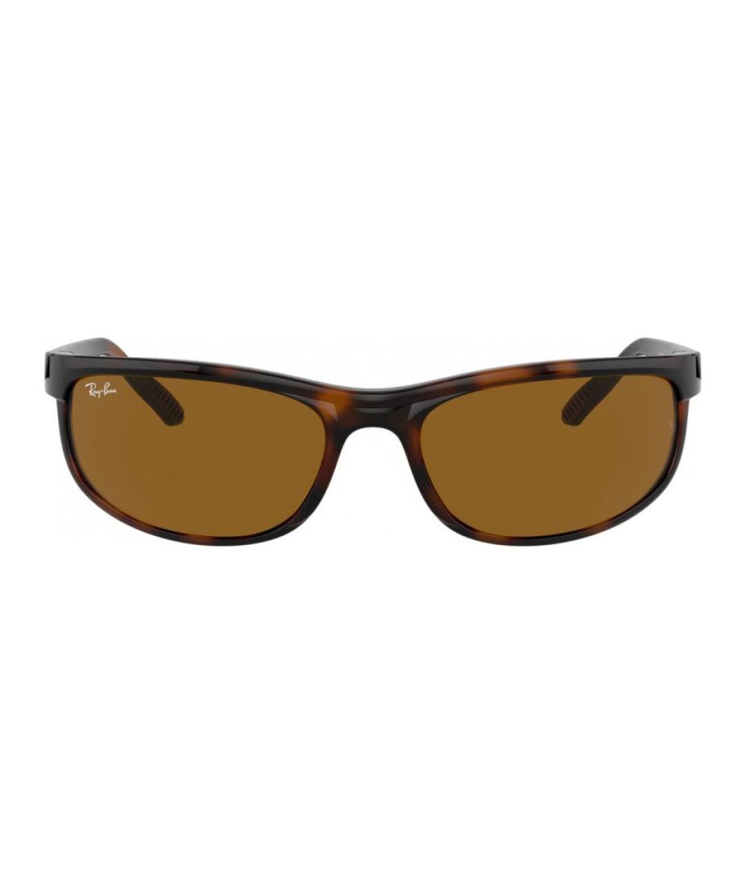 RAY BAN Коричневые пластиковые солнцезащитные очки, фото 2