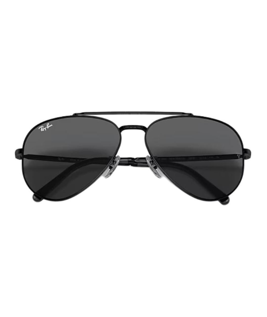 RAY BAN Черные металлические солнцезащитные очки, фото 2