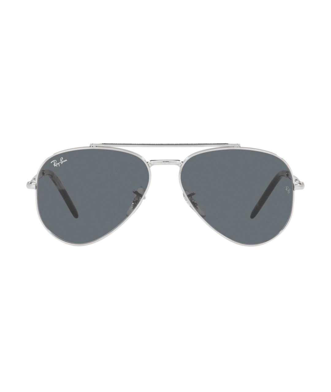 RAY BAN Серебряные металлические солнцезащитные очки, фото 2