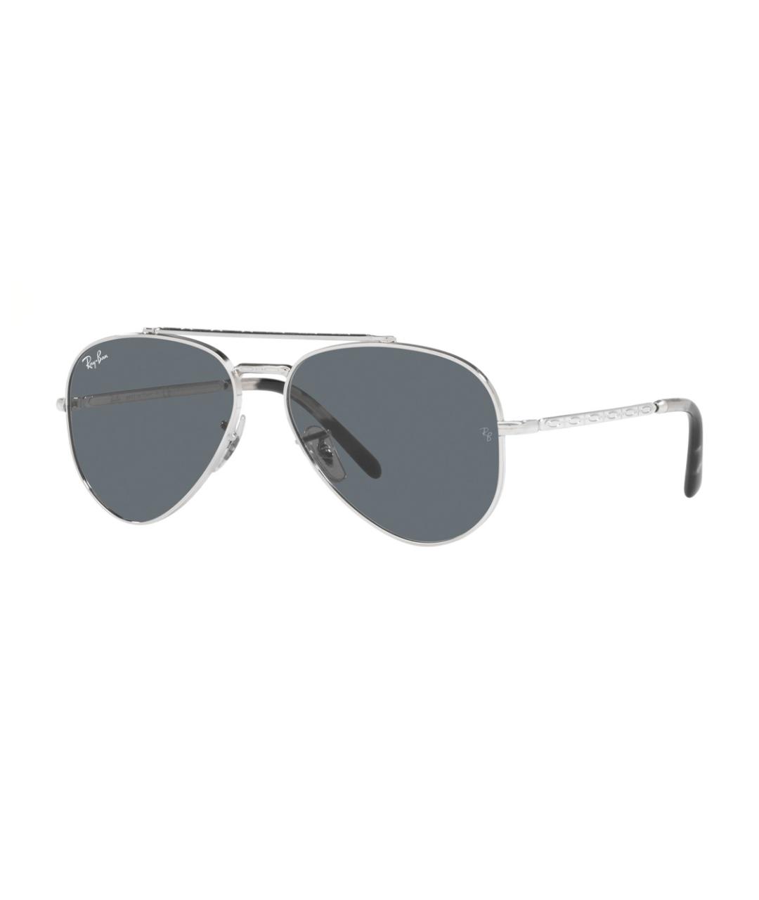 RAY BAN Серебряные металлические солнцезащитные очки, фото 1