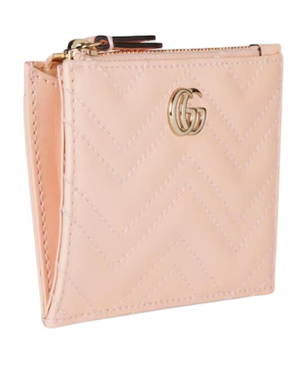GUCCI Розовый кожаный кошелек, фото 3