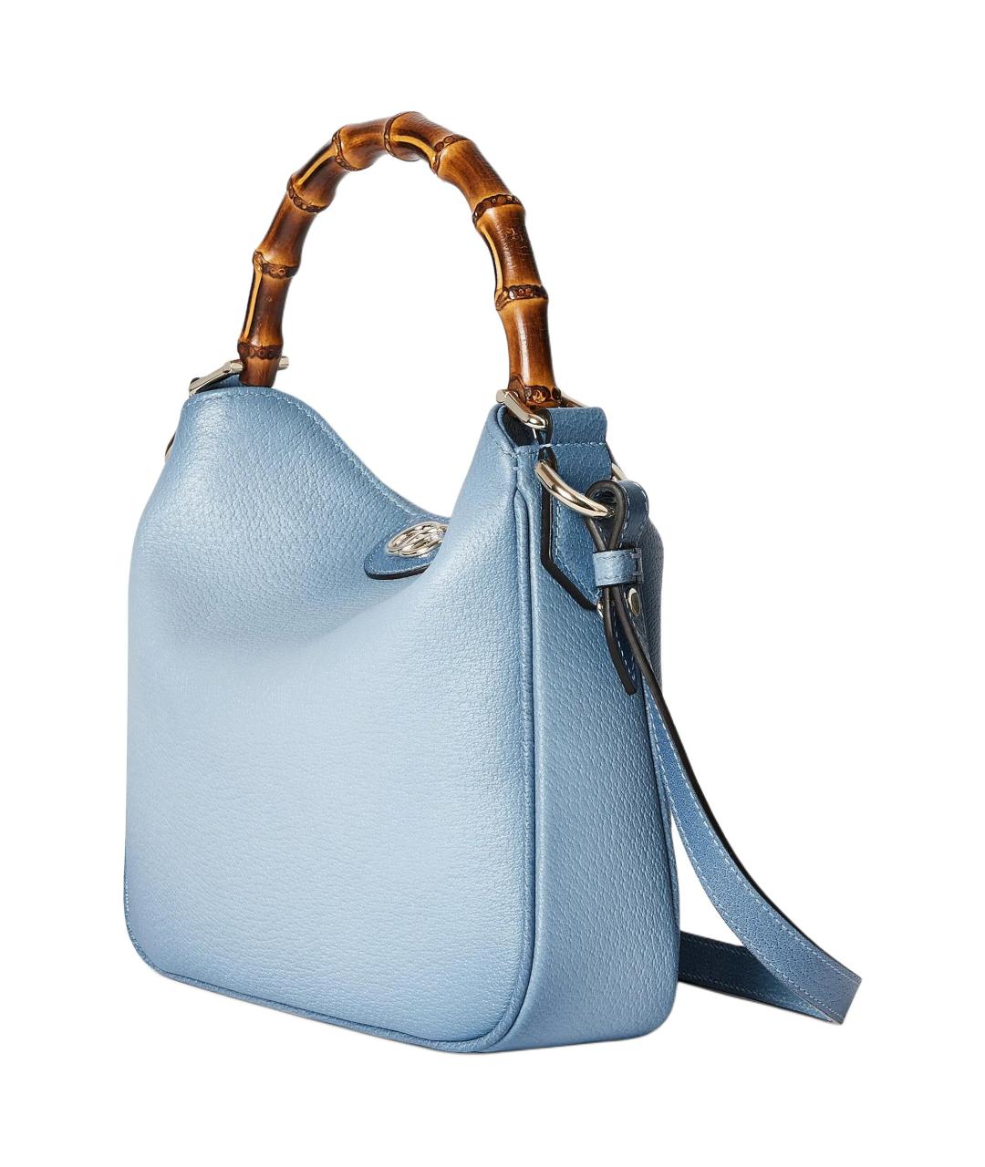 GUCCI Голубая кожаная сумка тоут, фото 2