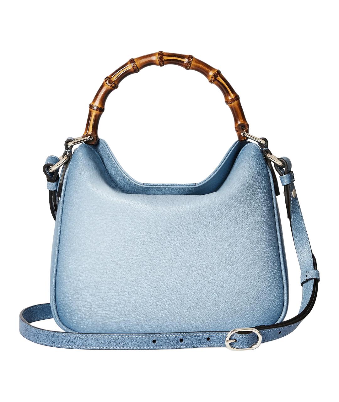 GUCCI Голубая кожаная сумка тоут, фото 4