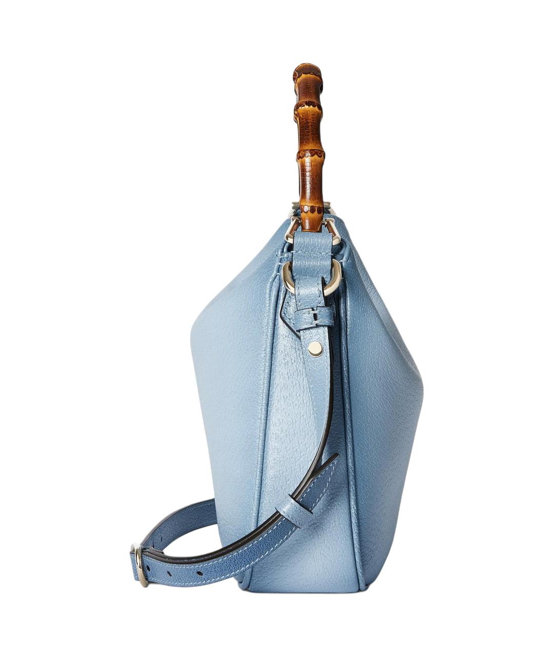 GUCCI Голубая кожаная сумка тоут, фото 3