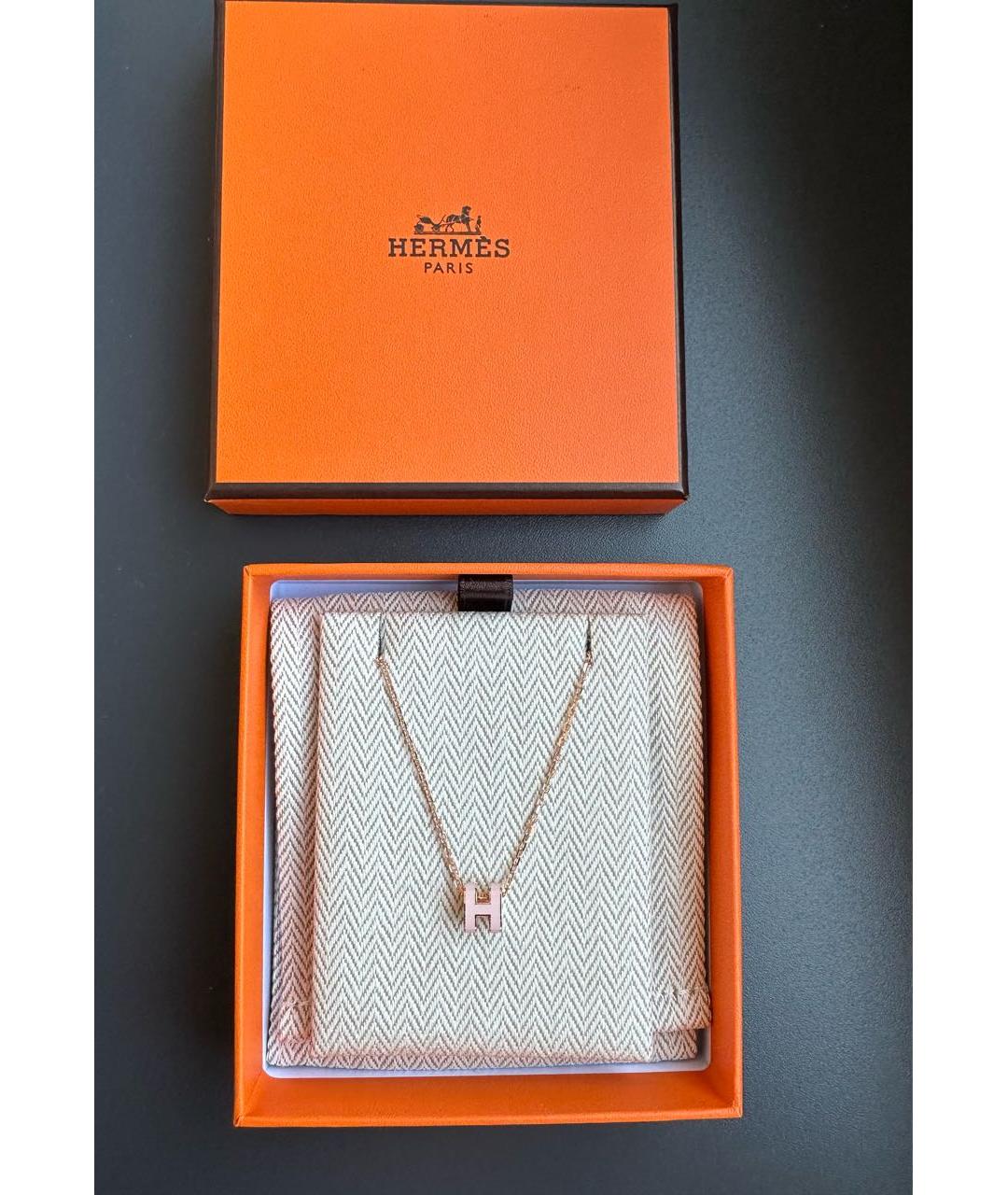 HERMES Розовая металлическая подвеска, фото 4