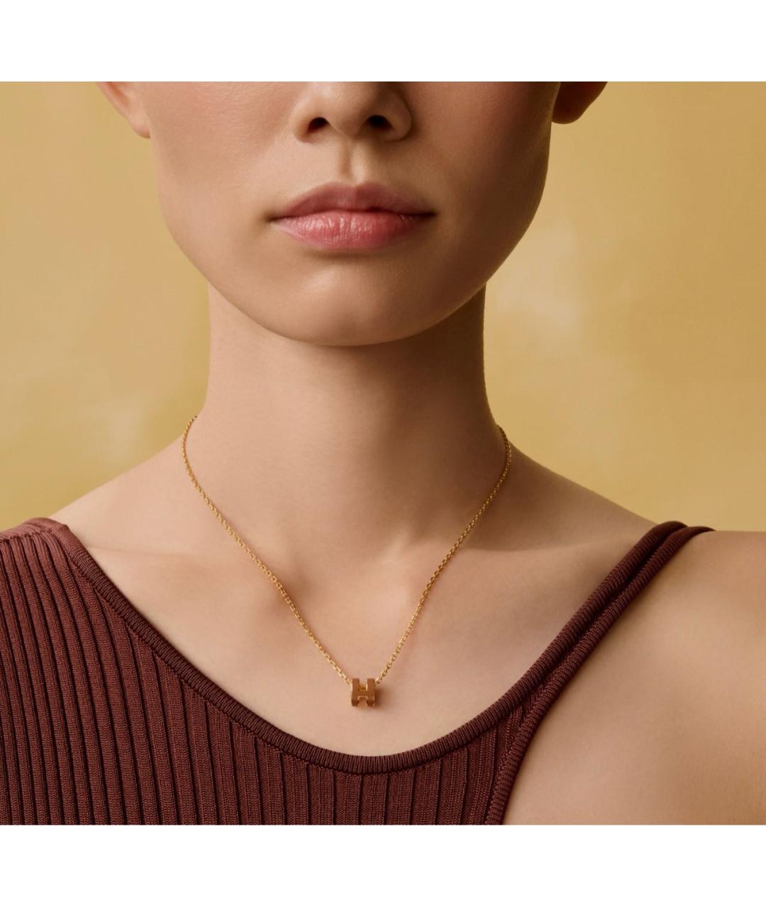 HERMES Коричневая металлическая подвеска, фото 3