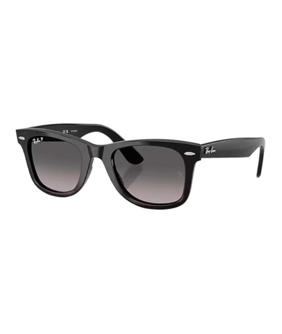 RAY BAN Черные пластиковые солнцезащитные очки, фото 1