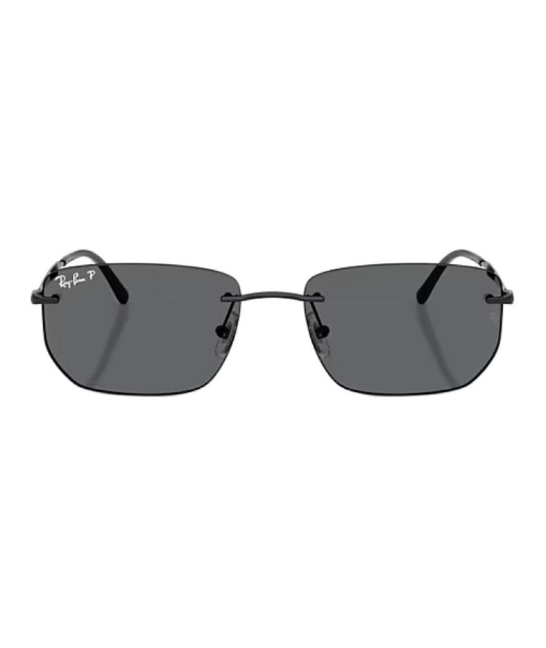 RAY BAN Черные металлические солнцезащитные очки, фото 2