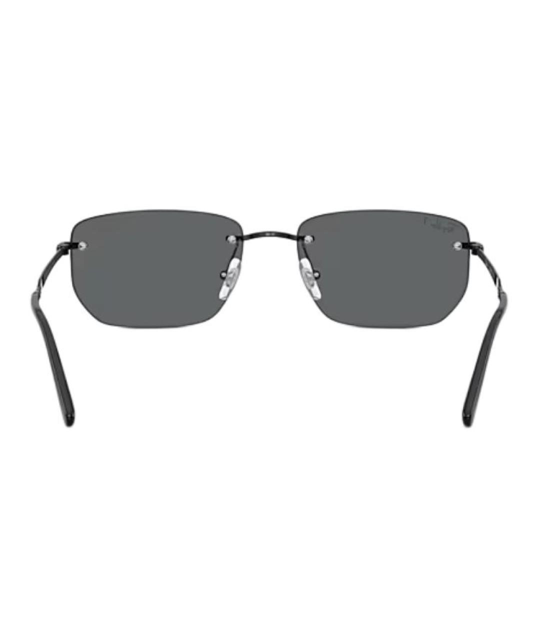 RAY BAN Черные металлические солнцезащитные очки, фото 4