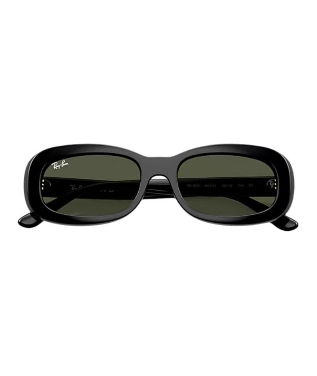 RAY BAN Черные пластиковые солнцезащитные очки, фото 4