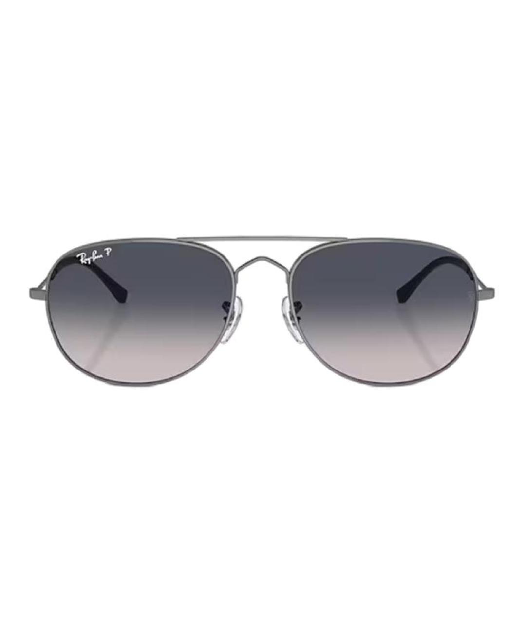 RAY BAN Черные металлические солнцезащитные очки, фото 2