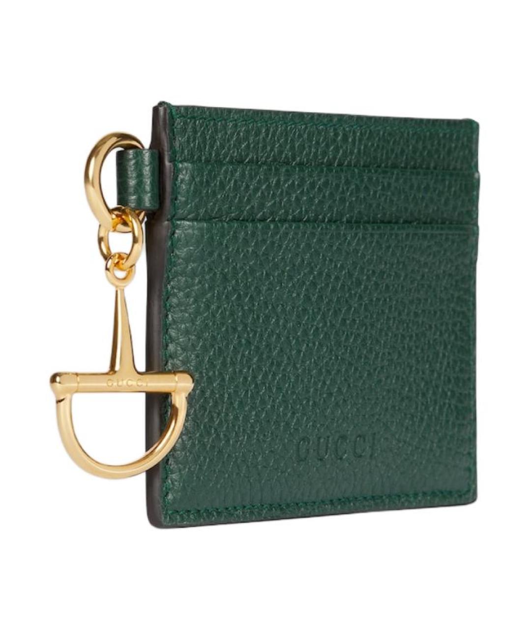 GUCCI Зеленый кожаный кардхолдер, фото 2