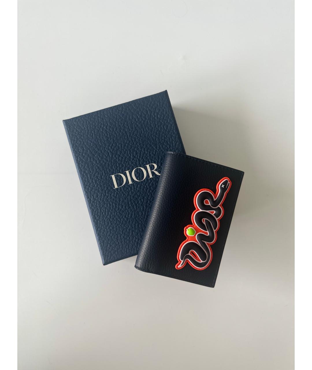CHRISTIAN DIOR Темно-синий кожаный кардхолдер, фото 6