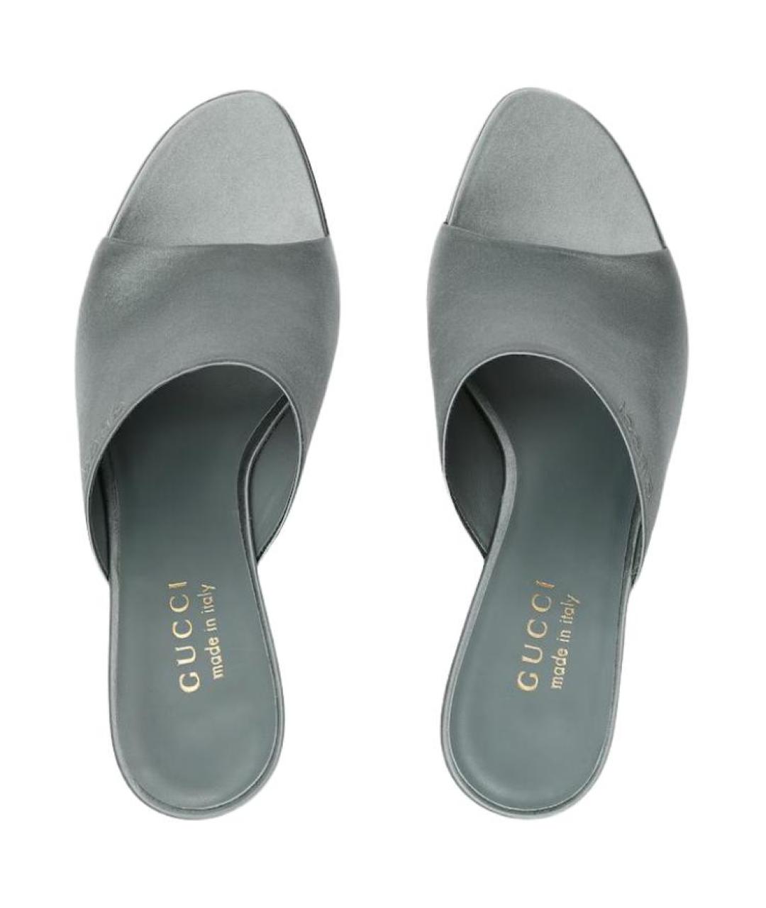 GUCCI Голубые текстильные мюли, фото 4