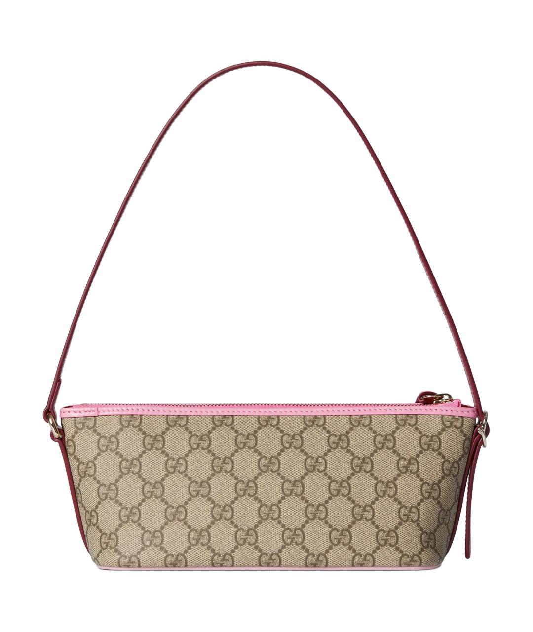 GUCCI Бежевая сумка с короткими ручками из канвы, фото 3