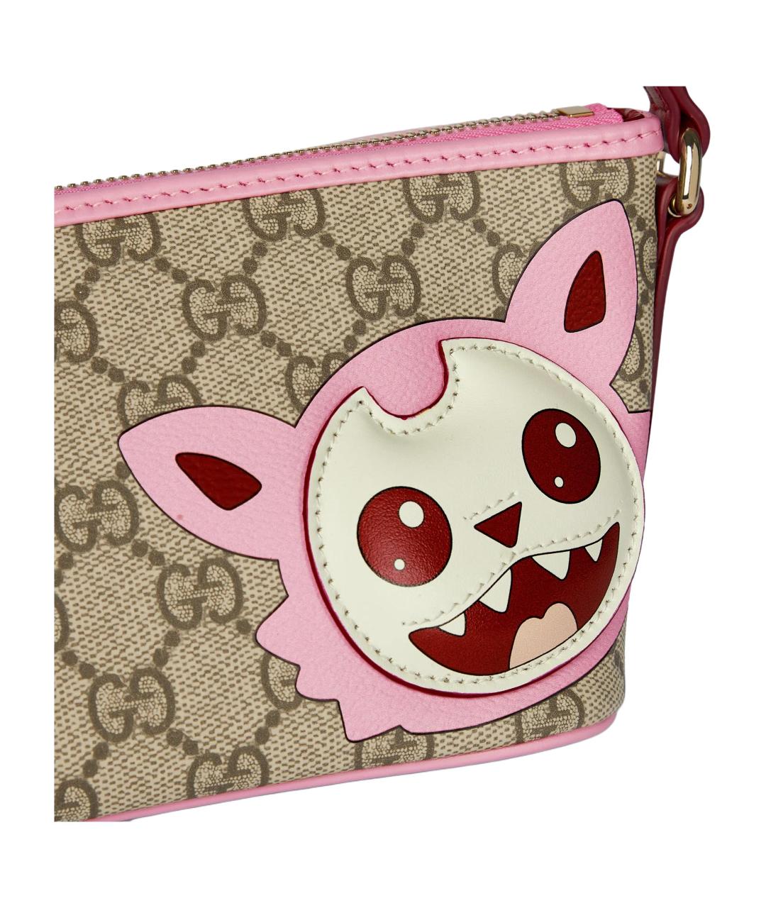 GUCCI Бежевая сумка с короткими ручками из канвы, фото 5