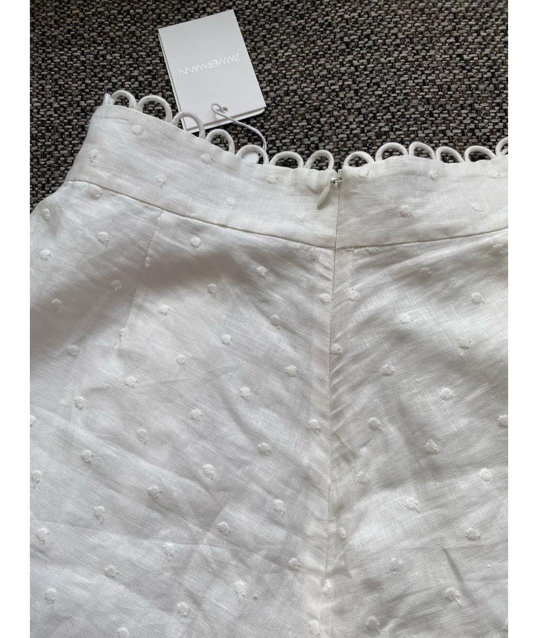 ZIMMERMANN Белые льняные шорты, фото 4