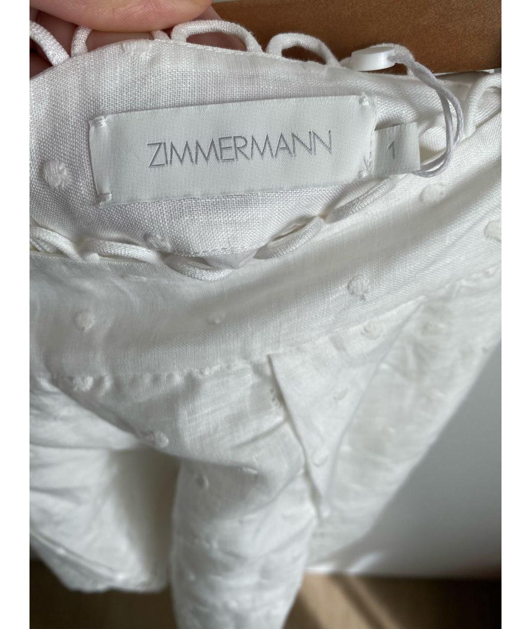 ZIMMERMANN Белые льняные шорты, фото 2
