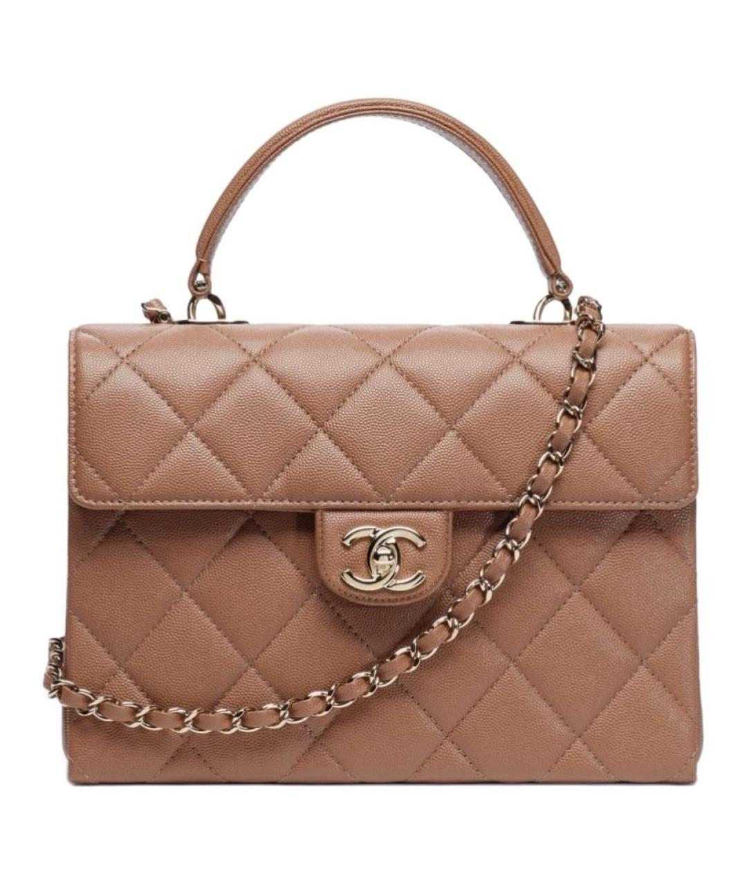 CHANEL Коричневая кожаная сумка через плечо, фото 1