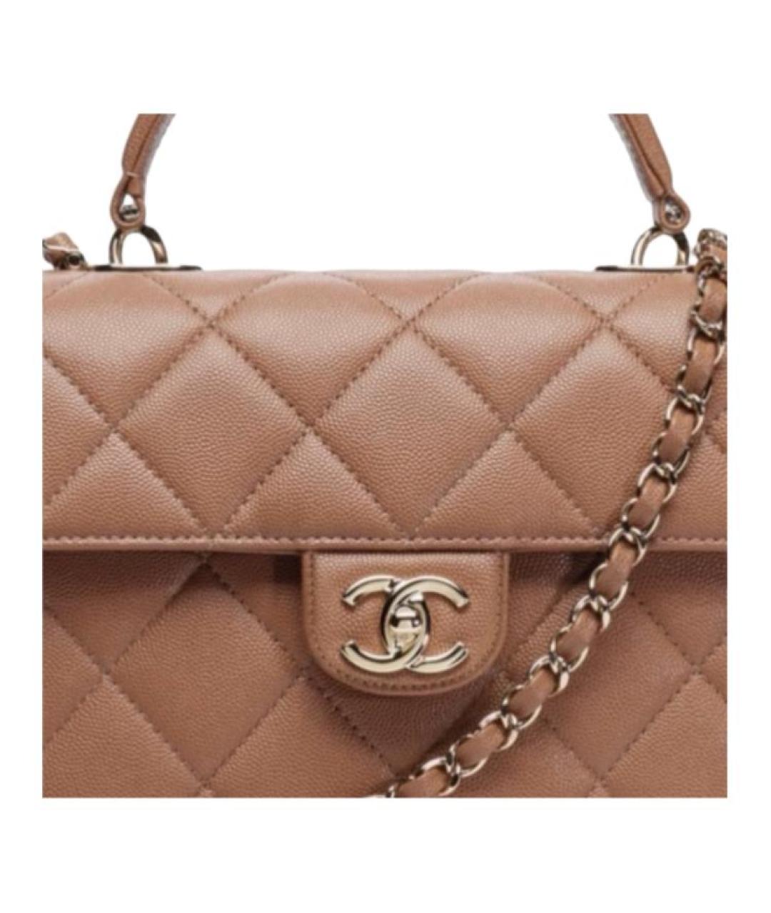 CHANEL Коричневая кожаная сумка через плечо, фото 2