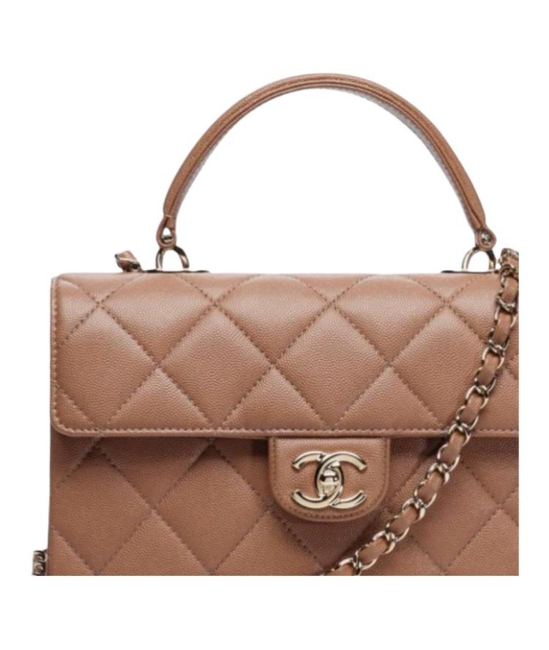 CHANEL Коричневая кожаная сумка через плечо, фото 3