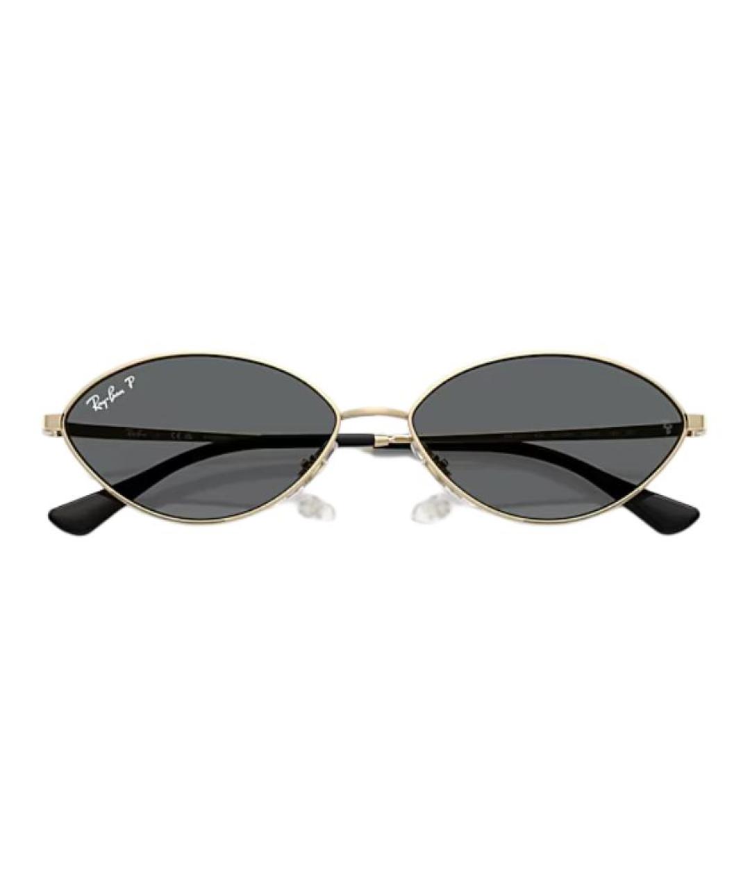 RAY BAN Золотые металлические солнцезащитные очки, фото 3