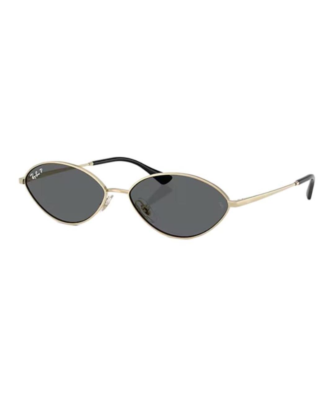 RAY BAN Золотые металлические солнцезащитные очки, фото 1