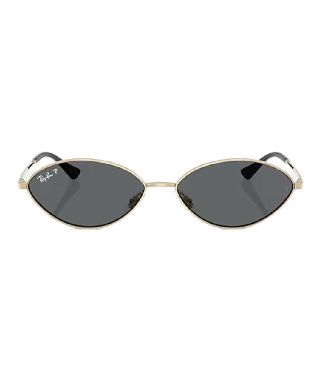 RAY BAN Золотые металлические солнцезащитные очки, фото 2