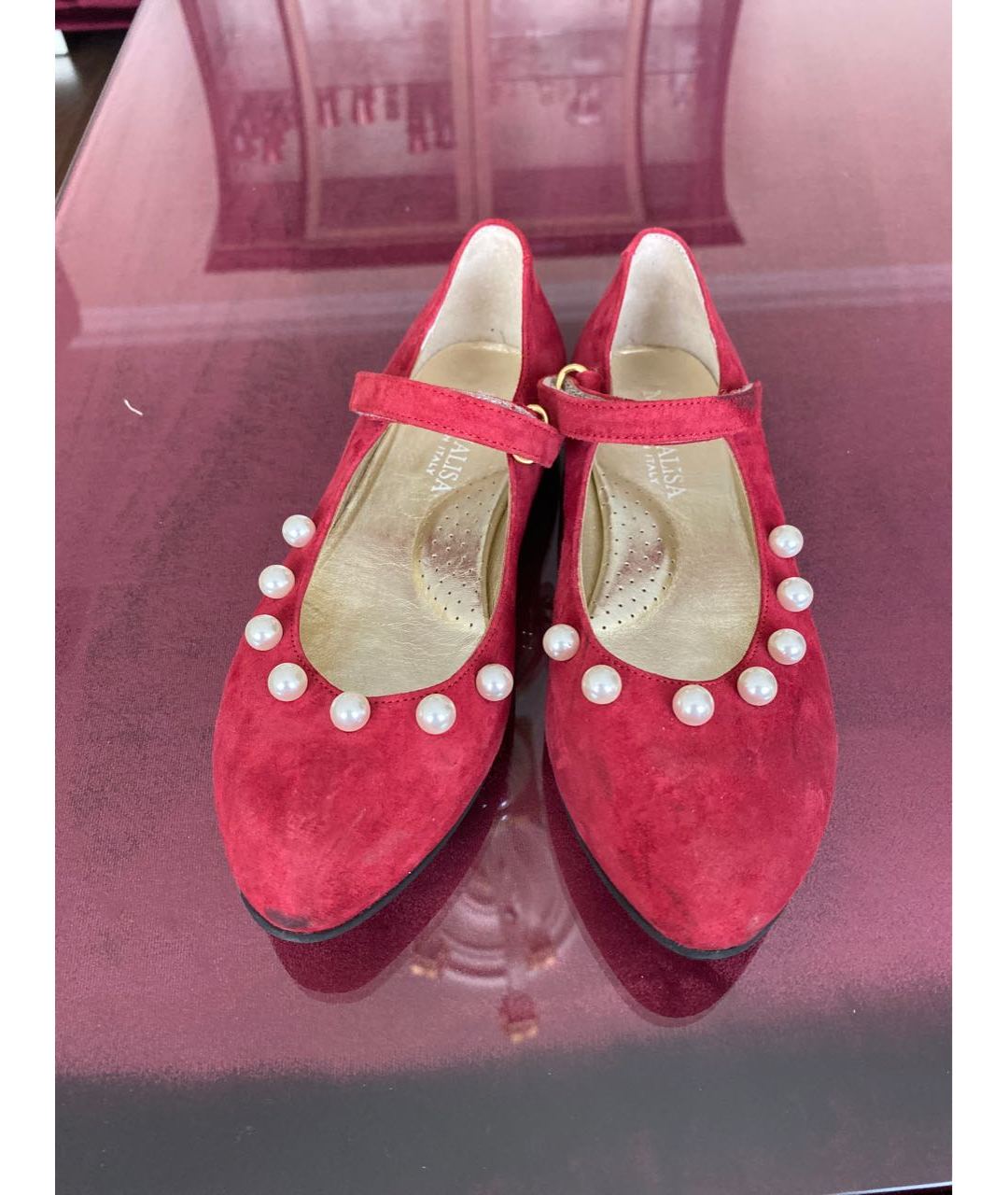 MONNALISA Красные замшевые туфли, фото 2