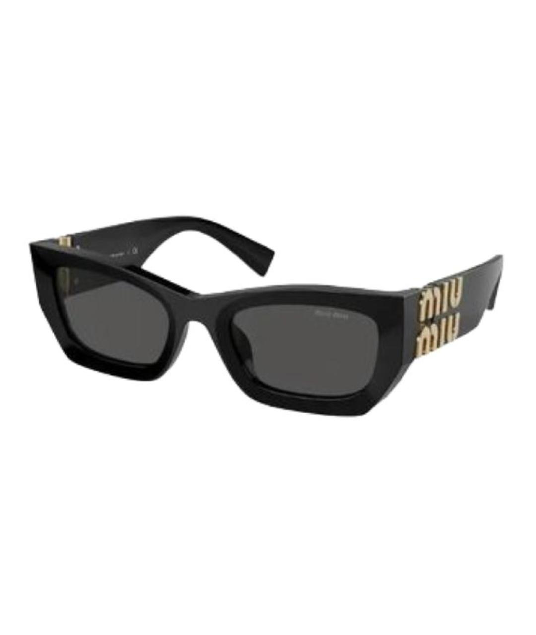 MIU MIU Черные пластиковые солнцезащитные очки, фото 1