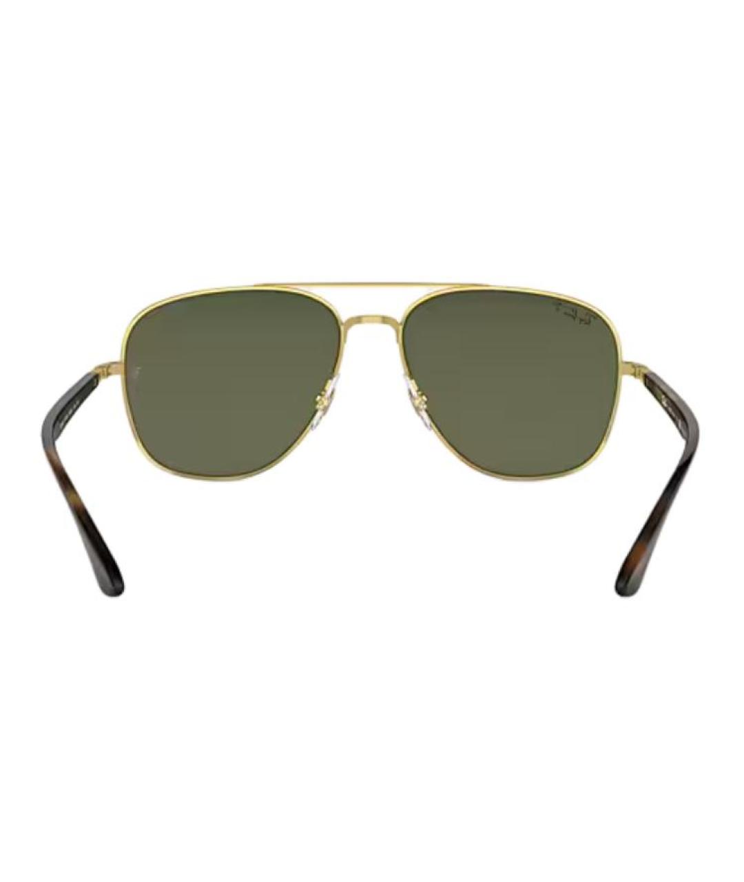 RAY BAN Золотые металлические солнцезащитные очки, фото 4