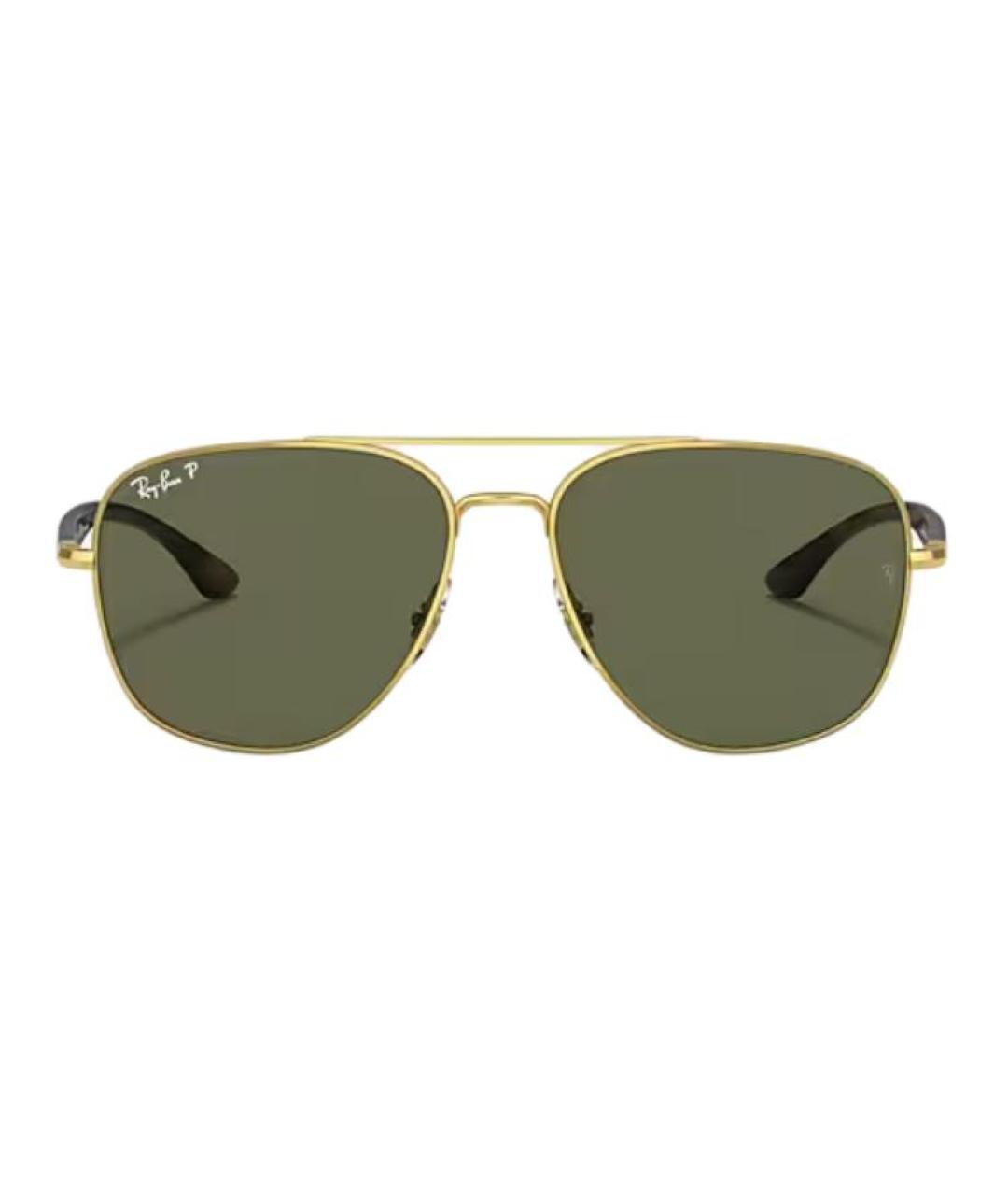 RAY BAN Золотые металлические солнцезащитные очки, фото 2