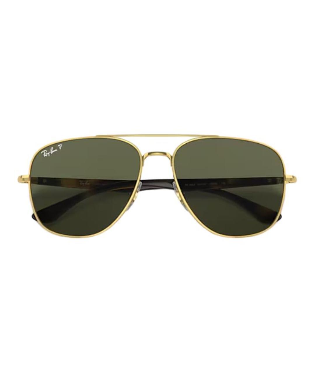RAY BAN Золотые металлические солнцезащитные очки, фото 5