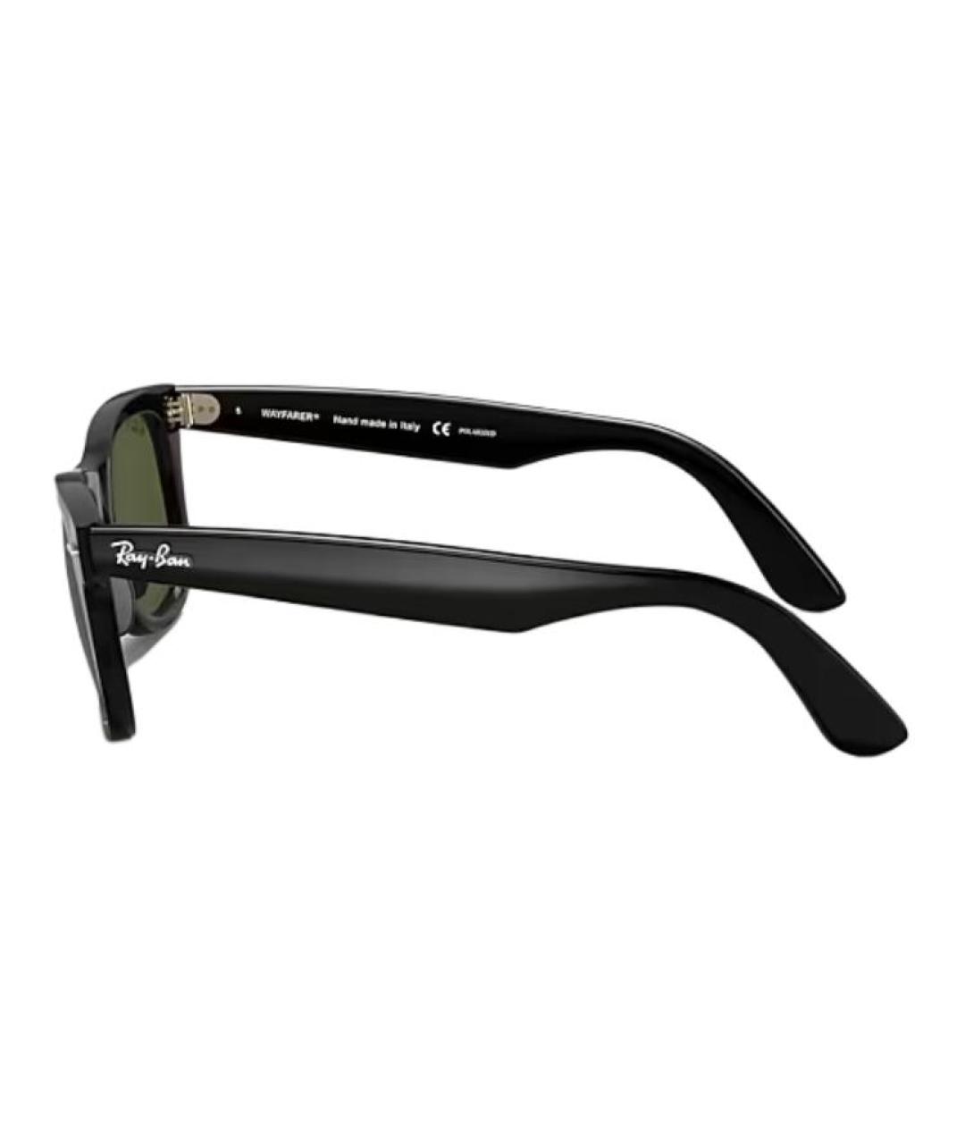 RAY BAN Черные пластиковые солнцезащитные очки, фото 4
